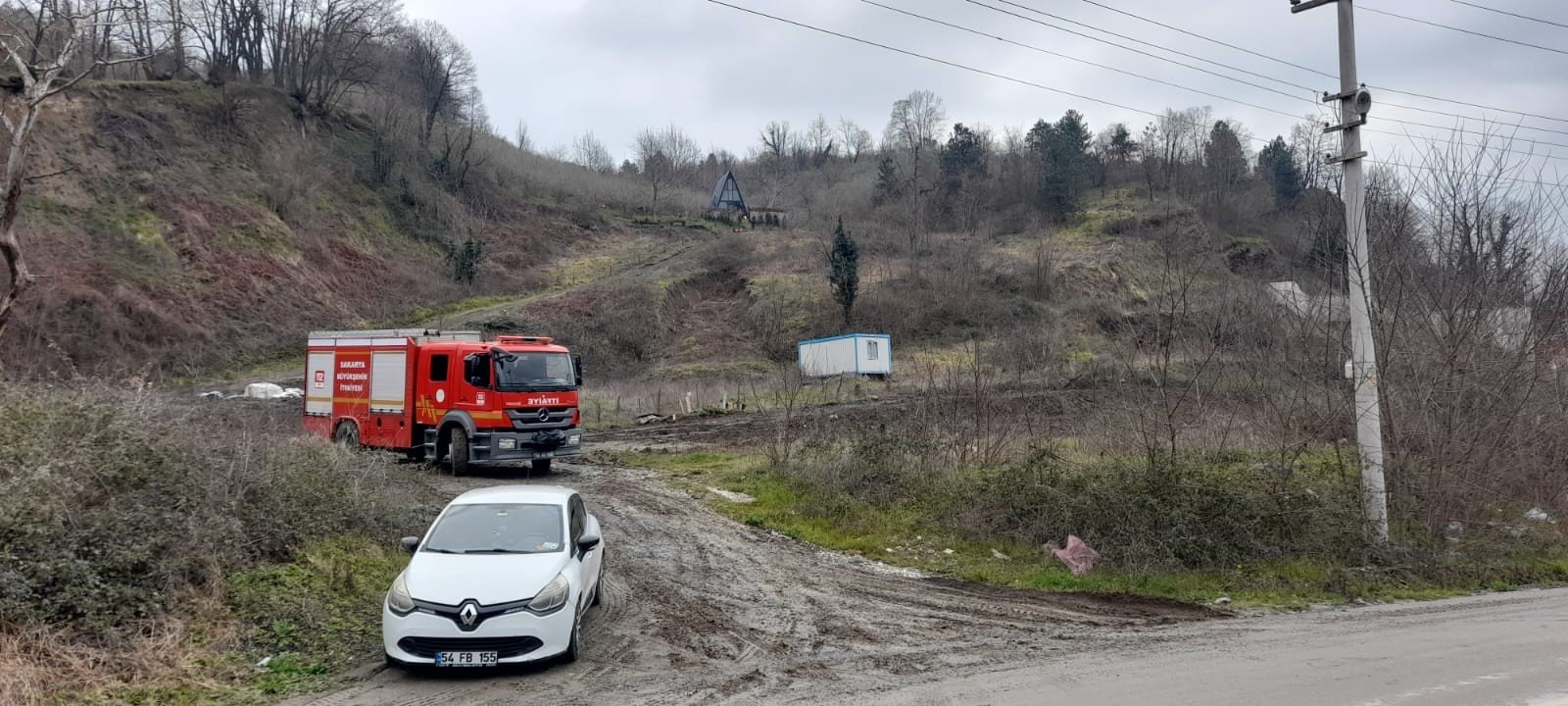 Bungalovun yanındaki kazan dairesinden alevler yükseldi