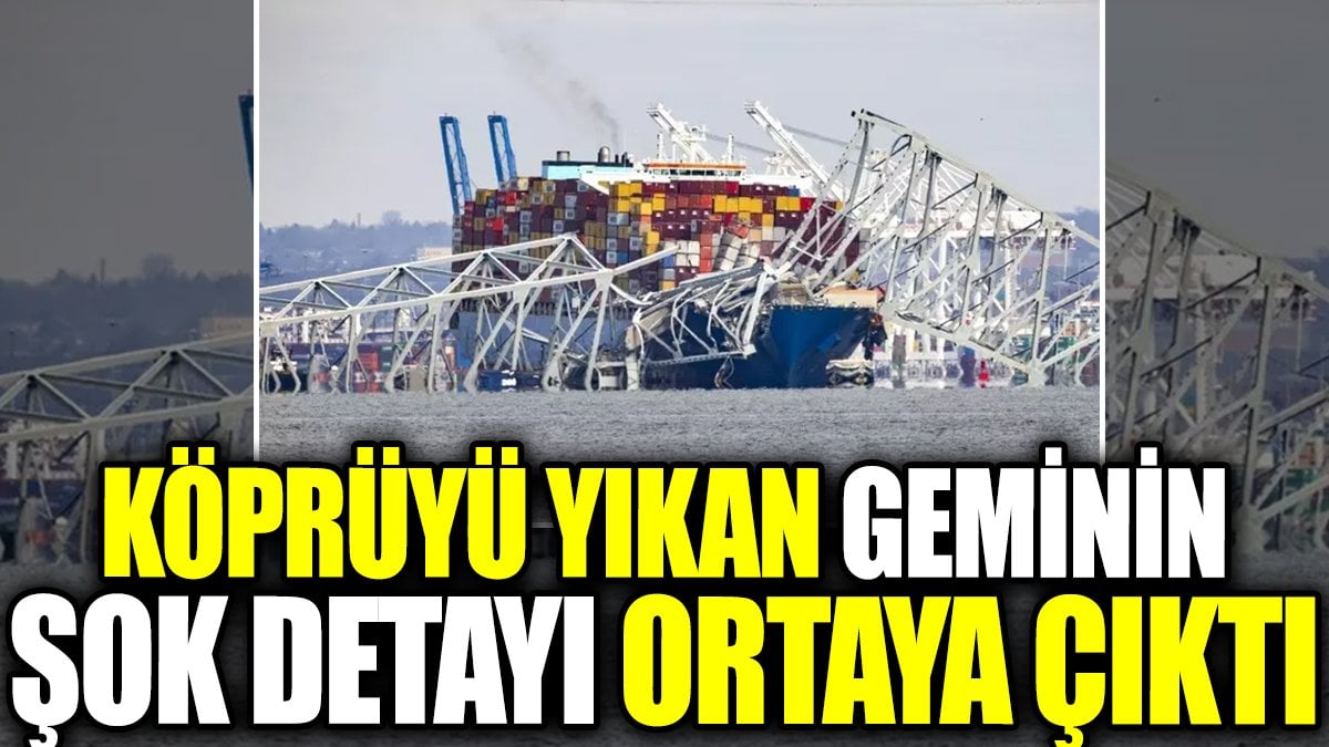 Köprüyü yıkan geminin şok detayı ortaya çıktı