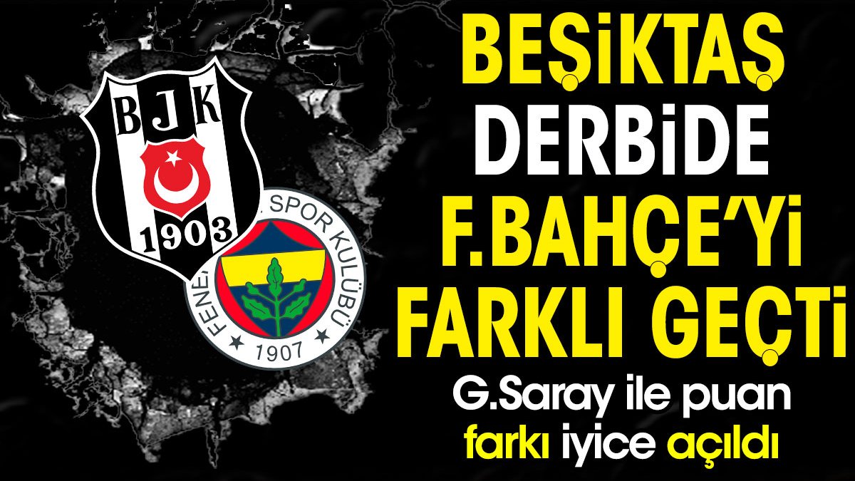 Beşiktaş derbide Fenerbahçe'yi farklı geçti. Galatasaray ile puan farkı iyice açıldı