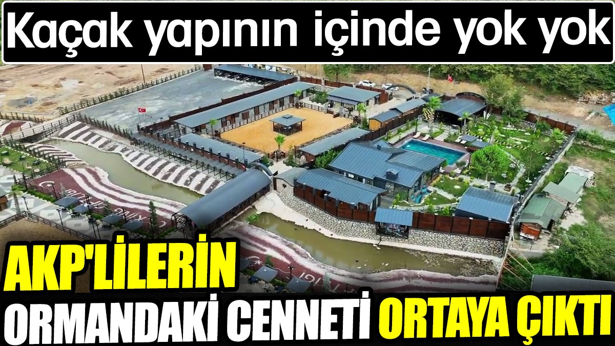 AKP'lilerin ormandaki cenneti ortaya çıktı. Kaçak yapının içinde yok yok
