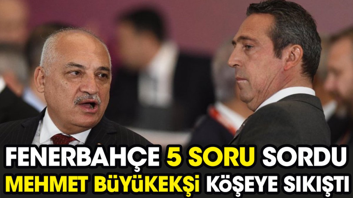 Fenerbahçe 5 soru sordu. Mehmet Büyükekşi köşeye sıkıştı
