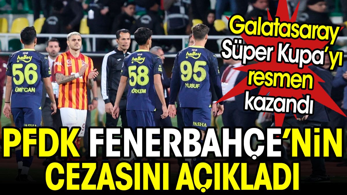 PFDK Fenerbahçe'nin cezasını açıkladı. Galatasaray Süper Kupa'nın resmen sahibi oldu