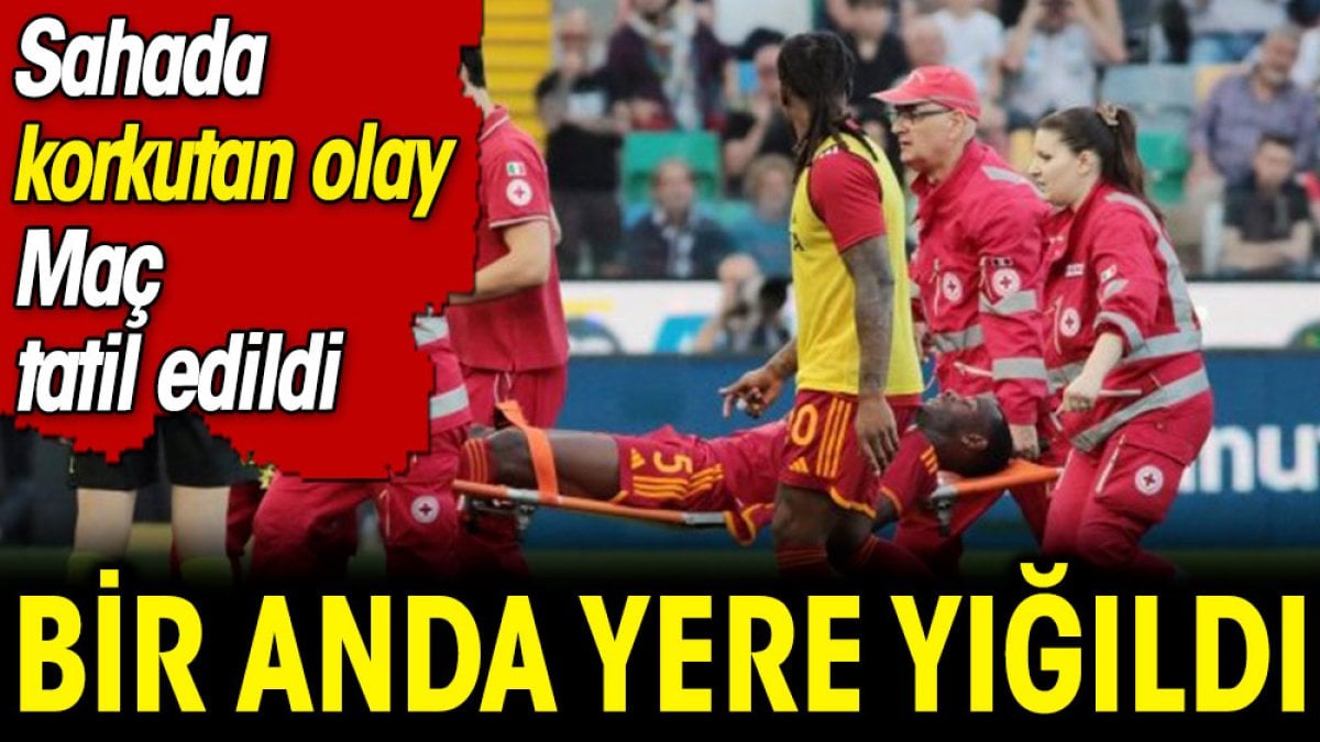 Sahada korkutan olay. Yıldız futbolcu yere yığıldı maç tatil edildi