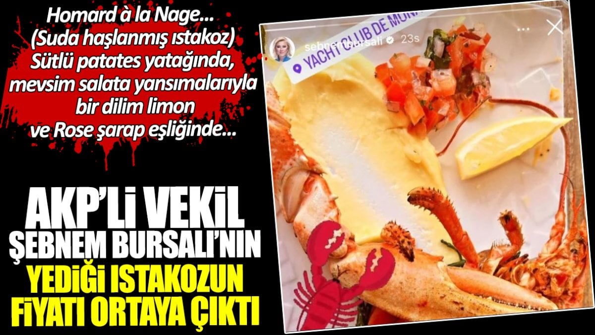 AKP’li vekil Şebnem Bursalı’nın Monaco Yat Kulübü’nde yediği ıstakozun fiyatı ortaya çıktı