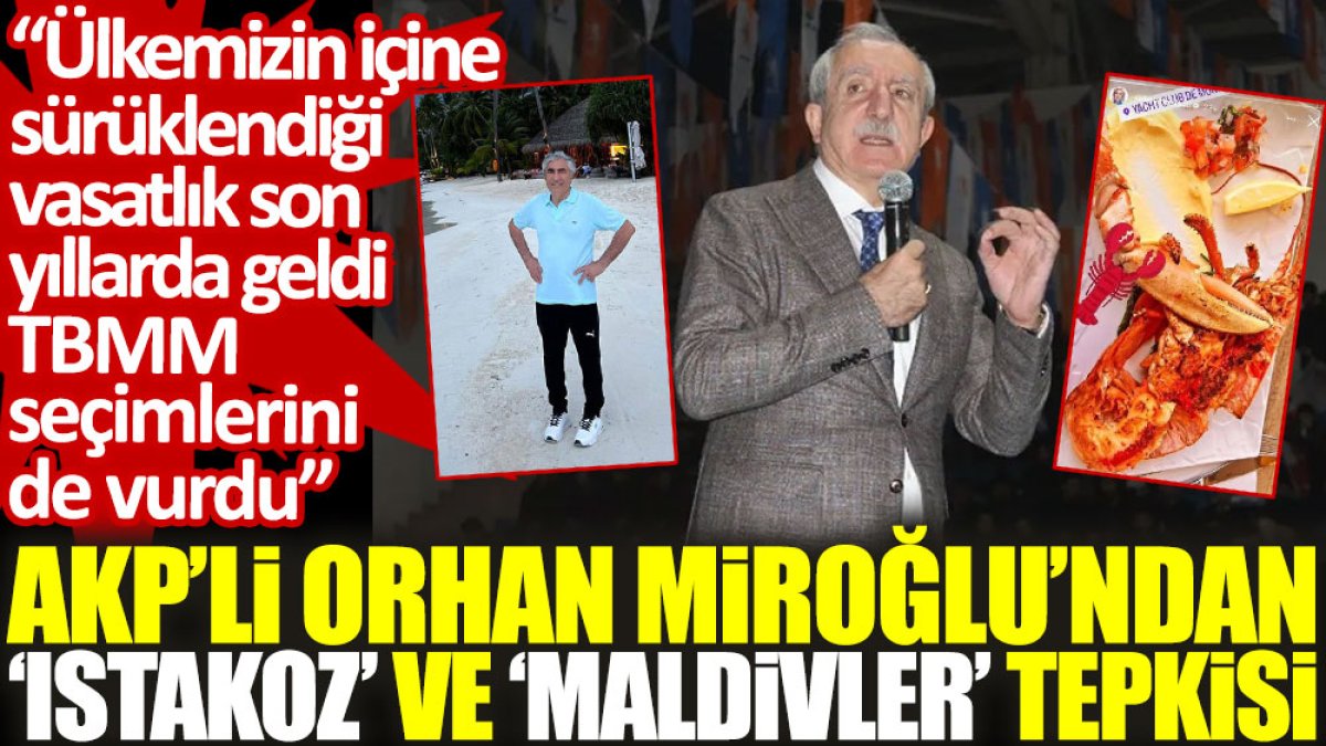 AKP’li Orhan Miroğlu'ndan 'ıstakoz' ve 'Maldivler' tepkisi: Vasatlık son yıllarda geldi TBMM seçimlerini de vurdu