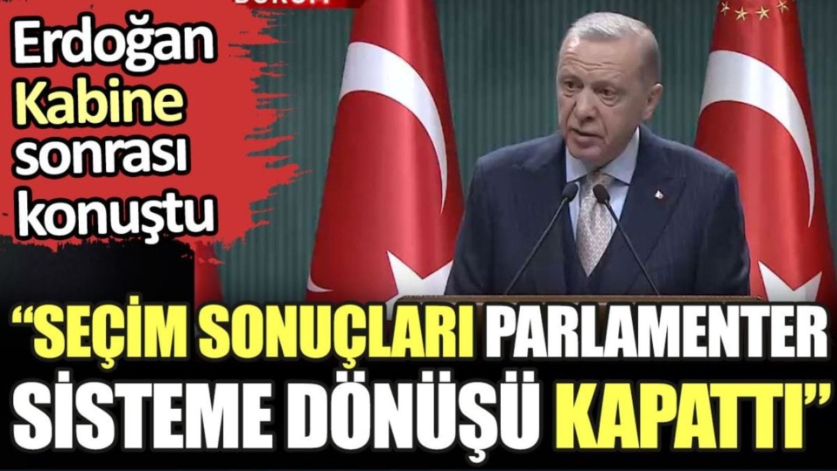 Erdoğan Kabine Toplantısı sonrası konuştu. 'Seçim sonuçları parlamenter sisteme dönüşü kapattı'