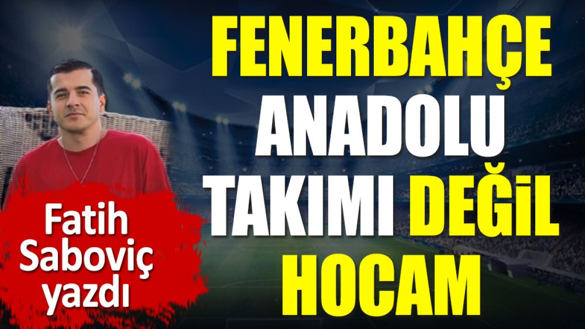 Fenerbahçe Anadolu takımı değil
