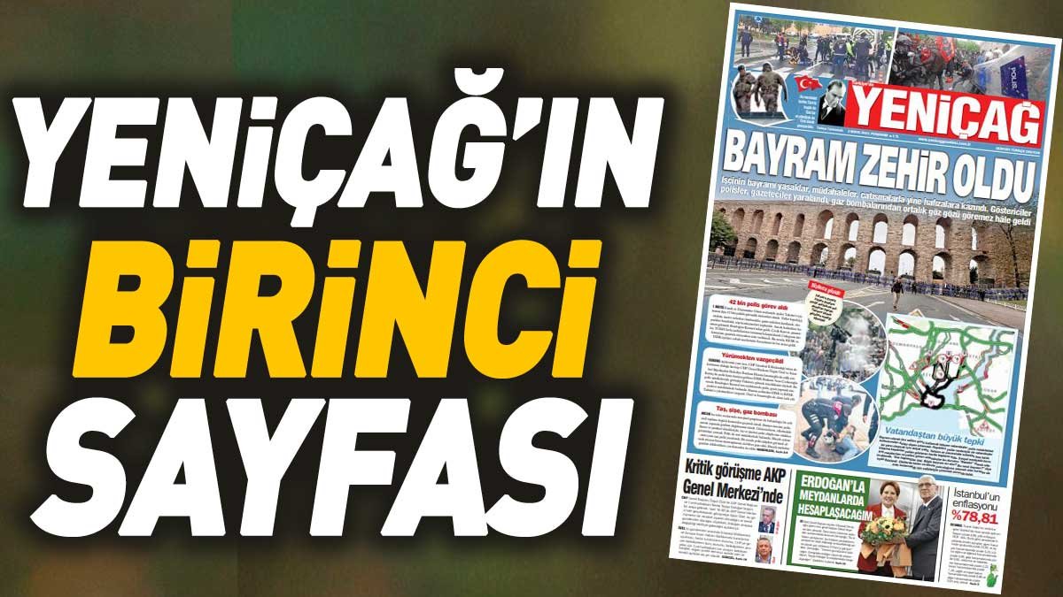 Yeniçağ Gazetesi'nin 1. sayfası