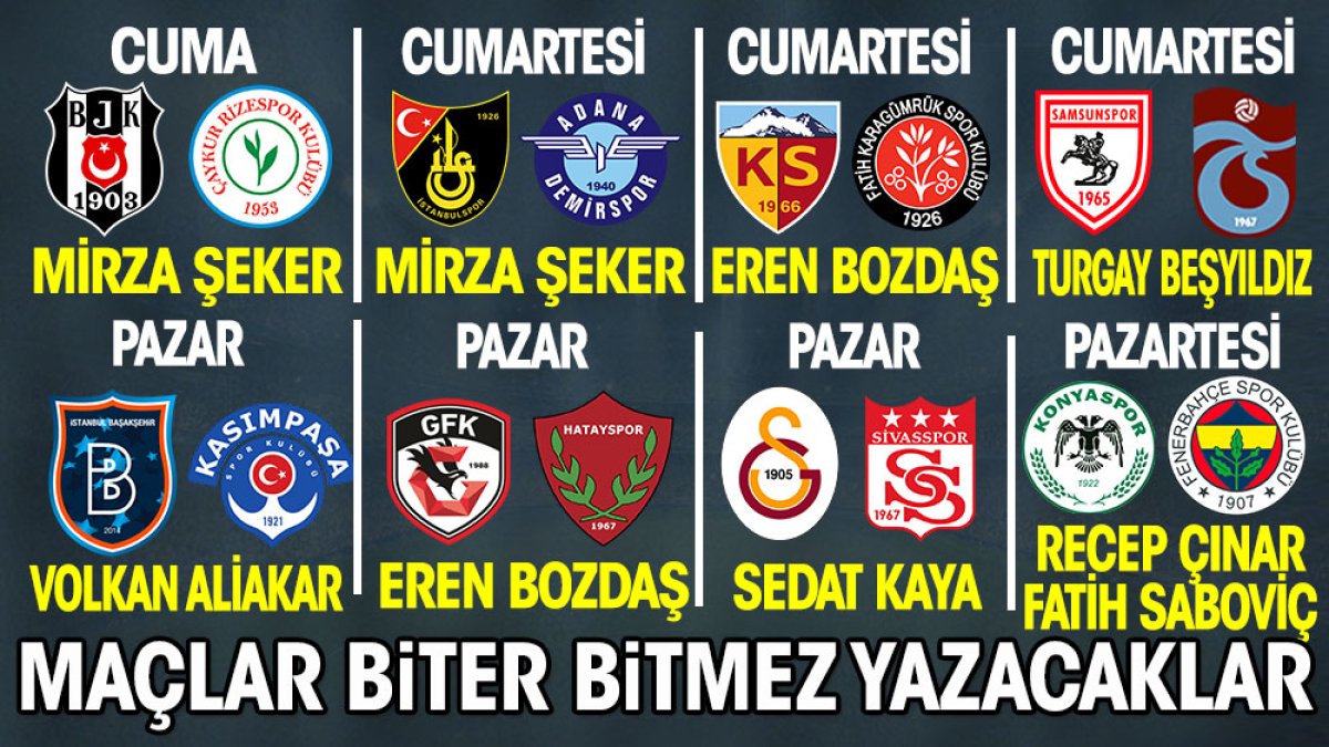 Süper Lig'de sona doğru! 35. hafta heyecanı Yeniçağ'da. Maçlar biter bitmez yazacaklar