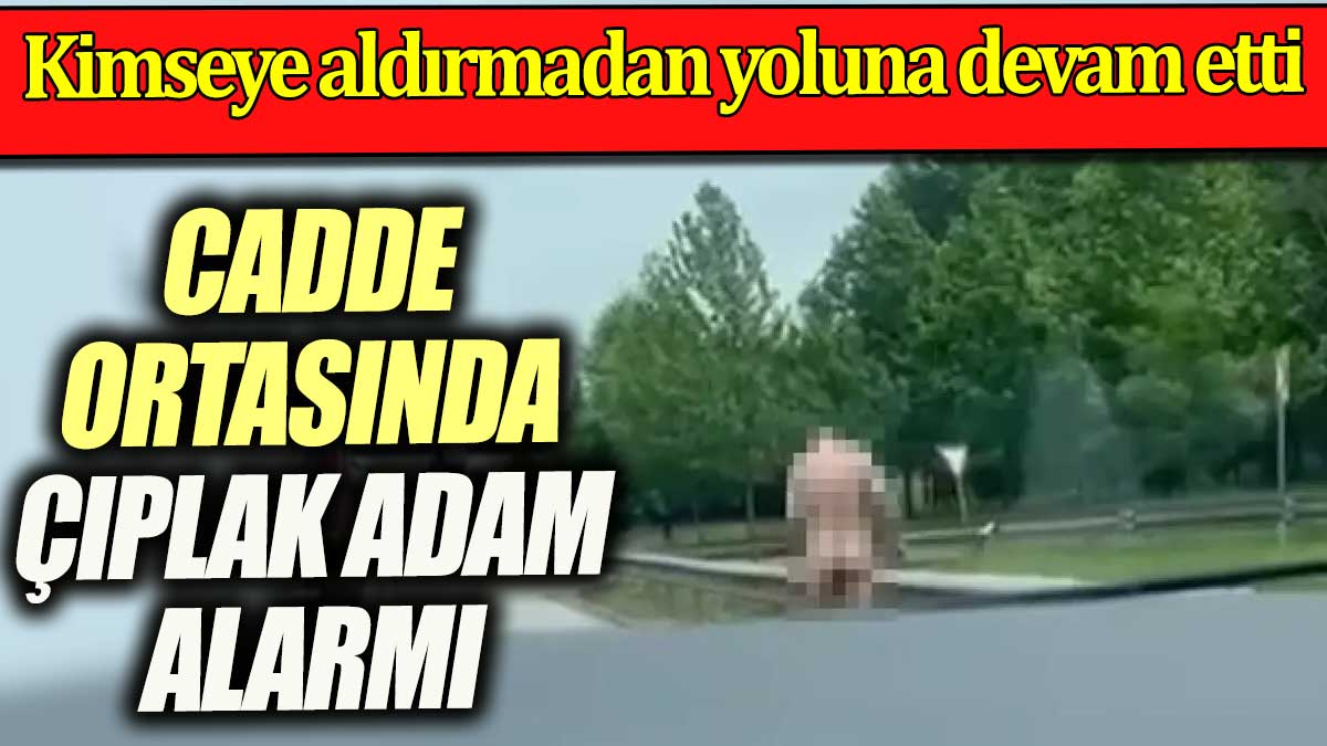 Cadde ortasında çıplak adam alarmı. Kimseye aldırış etmeden yoluna devam etti