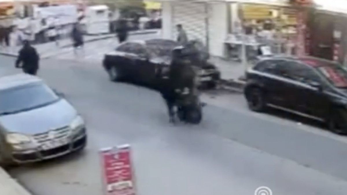 İstanbul'da sokak arasında tek tekerlek üstünde şov yaparken kaza yaptı