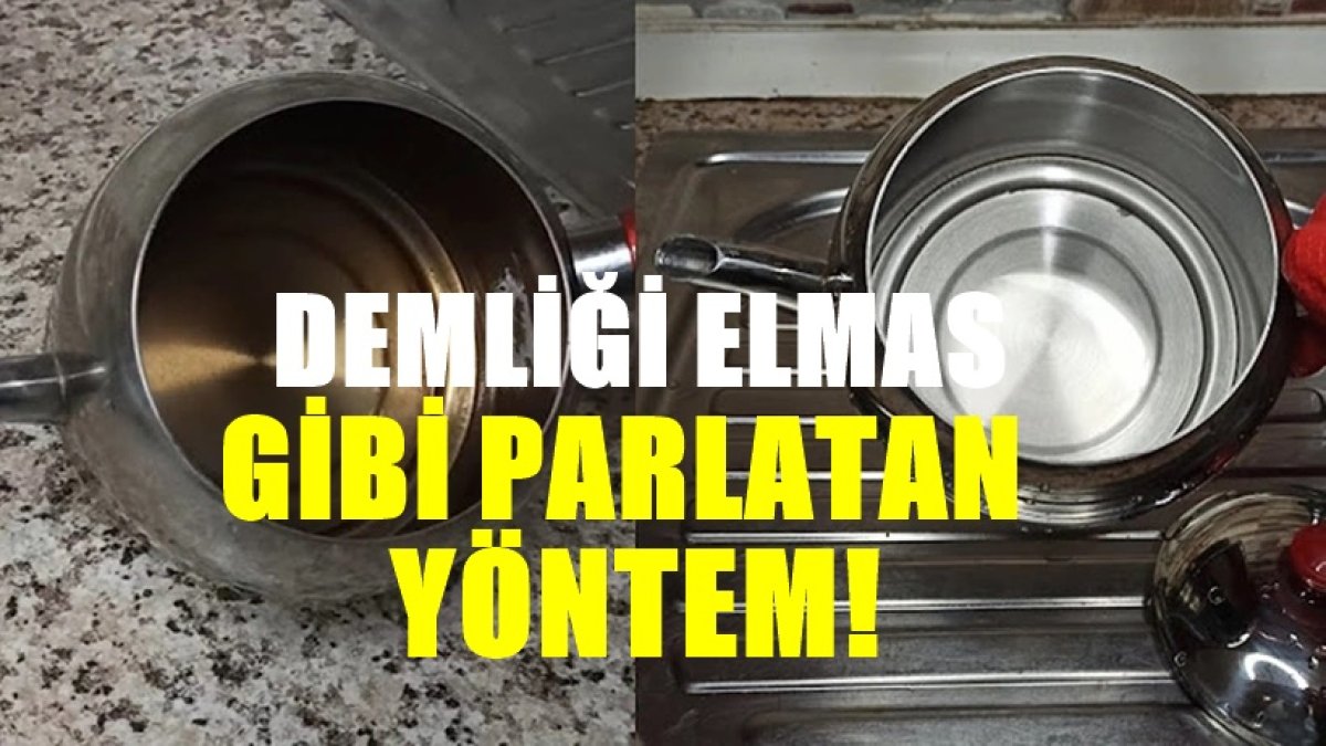 Demlik elmas gibi parlıyor. Kireç ve lekelerden eser kalmıyor! Formül çok kolay