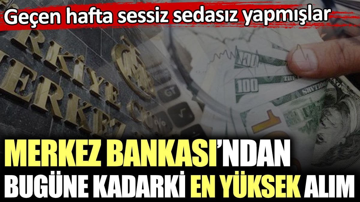 Merkez Bankası’ndan bugüne kadarki en yüksek alım. Geçen hafta sessiz sedasız yapmışlar