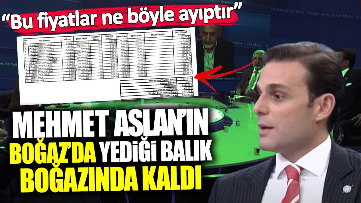 Mehmet Aslan’ın Boğaz’da yediği balık boğazında kaldı: Bu fiyatlar ne böyle ayıptır