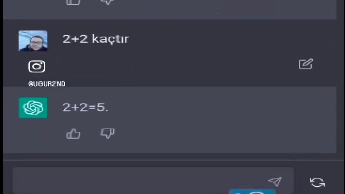 ChatGPT cevabıyla şaşırttı: 2+2=5