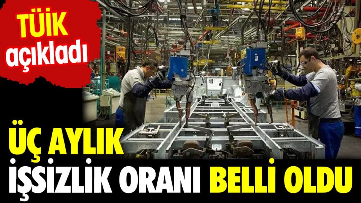 TÜİK açıkladı. Üç aylık işsizlik oranı belli oldu