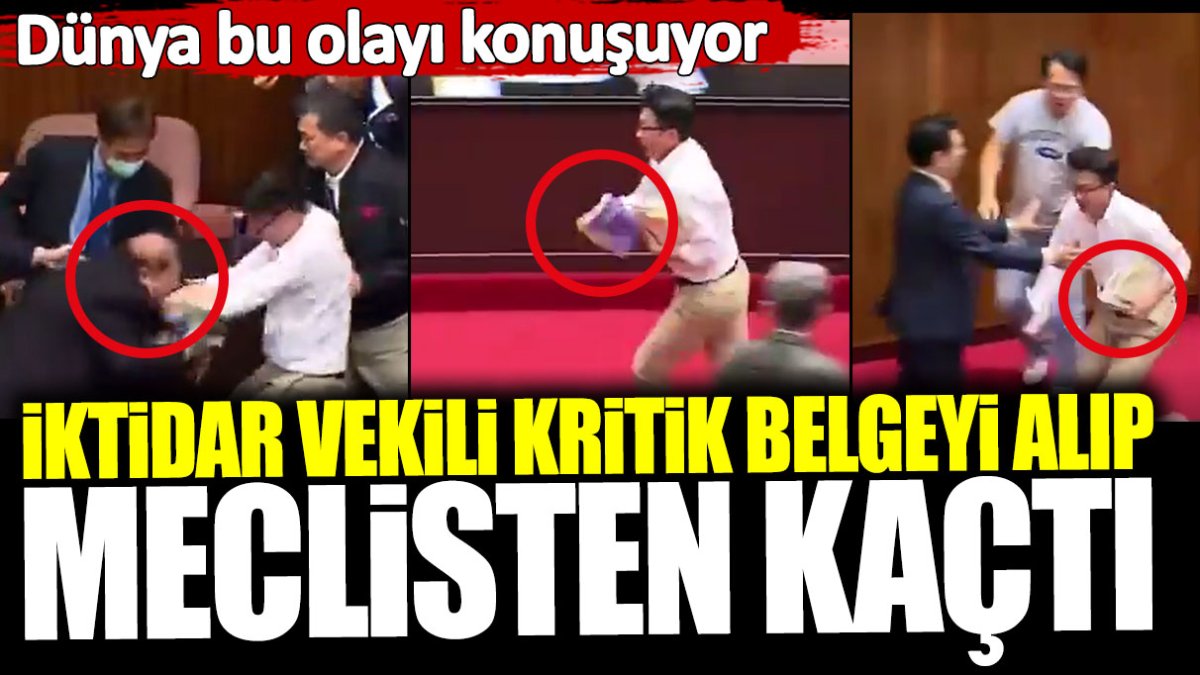 Dünya bu olayı konuşuyor! İktidar partisi milletvekili kritik belgeyi alıp meclisten kaçtı