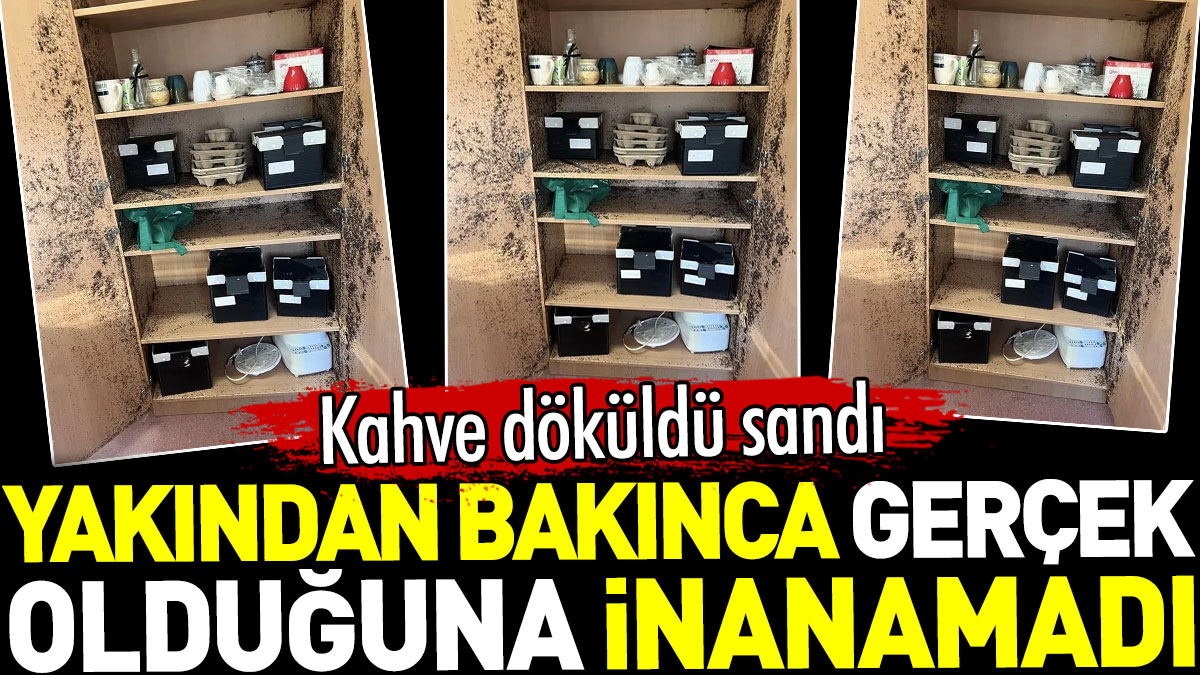 Kahve döküldü sandı. Yakından bakınca gerçek olduğuna inanamadı