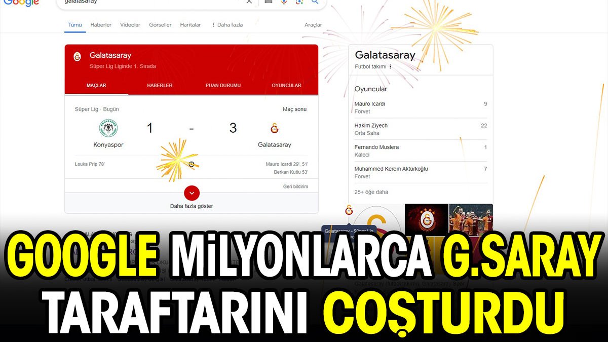 Google milyonlarca Galatasaray taraftarını havalara uçurdu