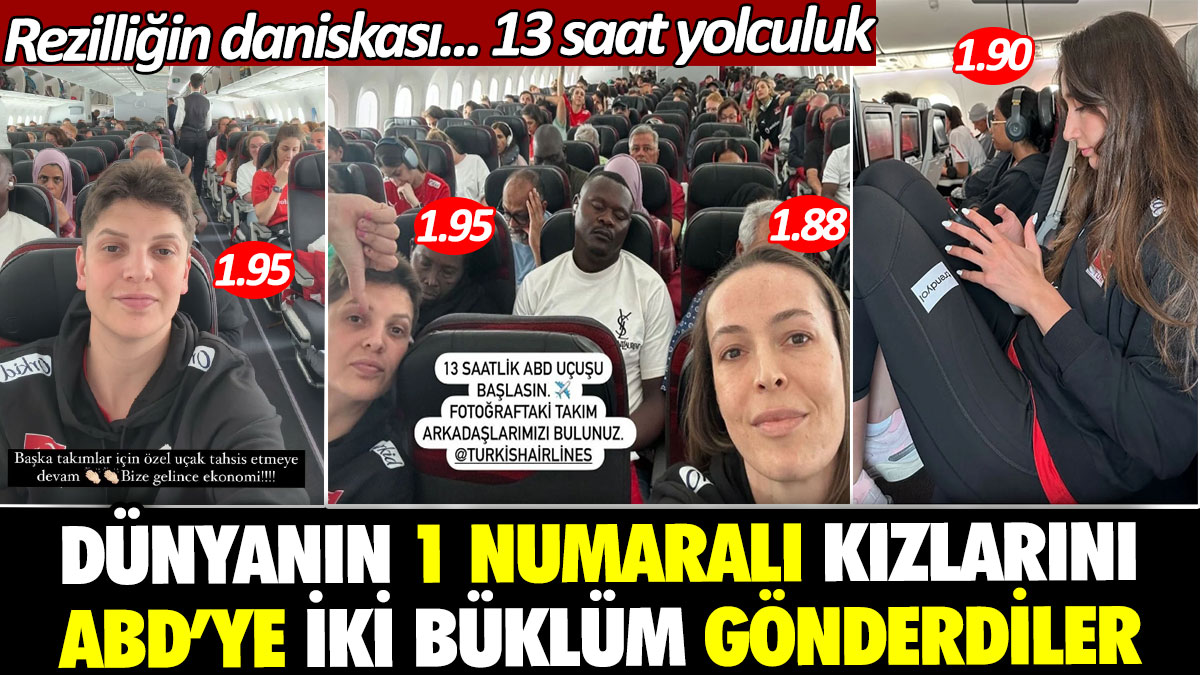 Rezilliğin daniskası... 13 saat sürecek yolculuğa 2 metrelik kızları ekonomi sınıfında ABD'ye gönderdiler