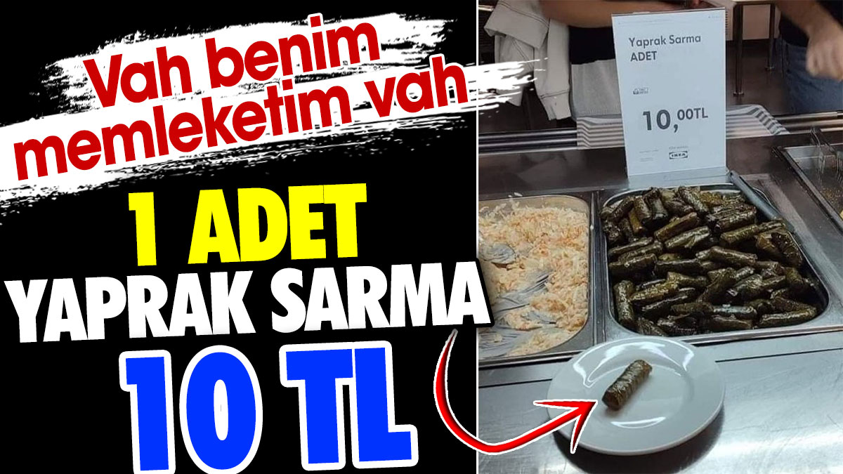 1 adet yaprak sarma 10 TL. Vah benim memleketim vah