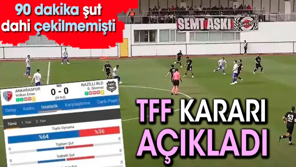 TFF şaibeli maç kararını verdi