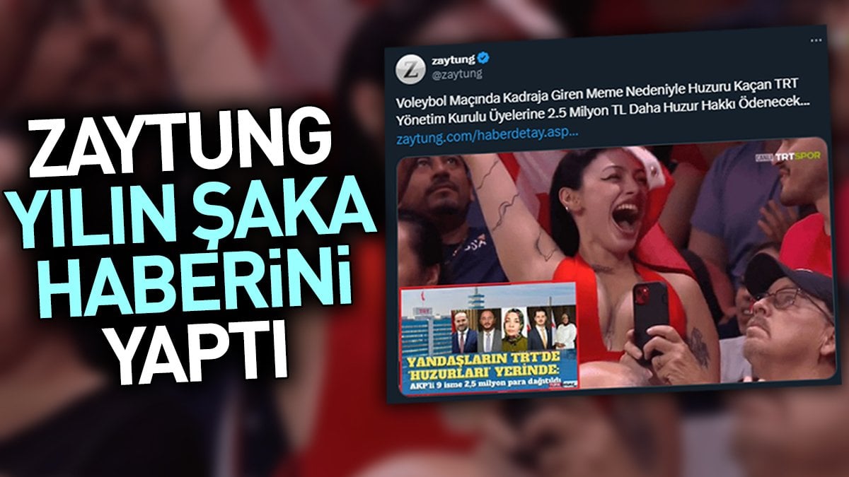 Zaytung yılın şaka haberini yaptı: Türk kızının sevincinden huzursuz olan TRT'dekilere huzur hakkı ödenecek