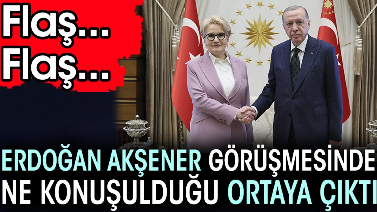 Flaş Flaş...  Erdoğan Akşener görüşmesinde ne konuşulduğu ortaya çıktı