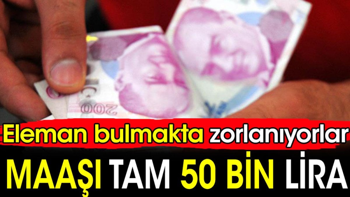 Aylık 50 bin TL'ye çalıştıracak eleman bulamıyorlar!