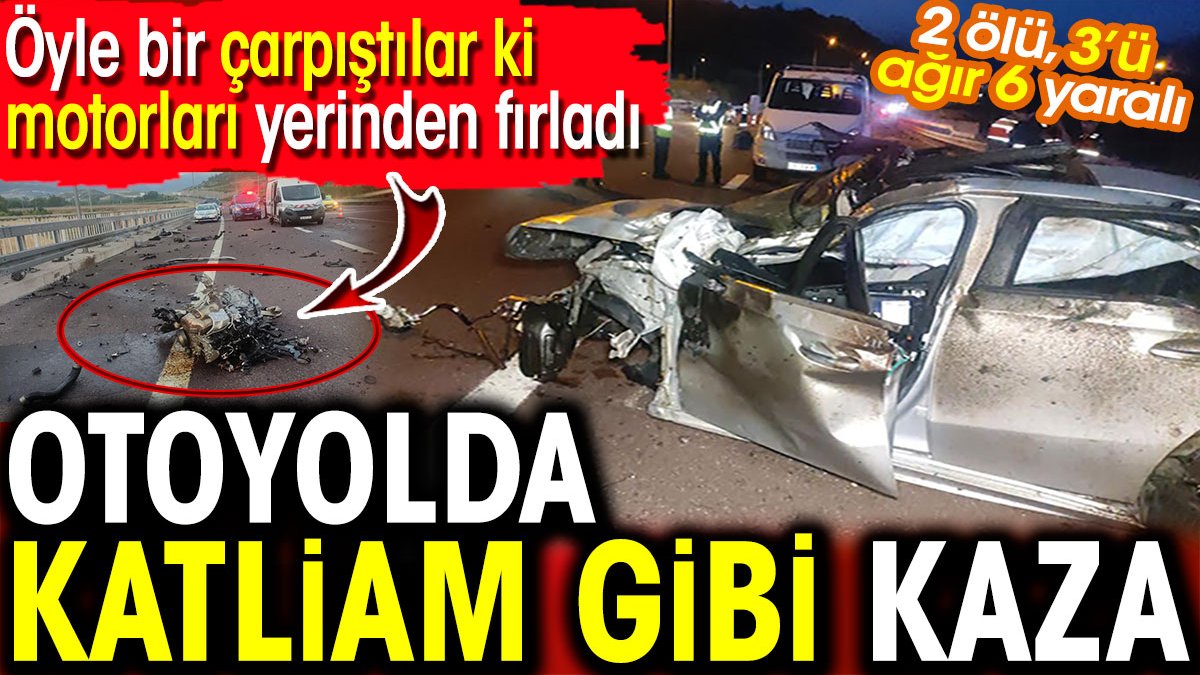 Otoyolda katliam gibi kaza! Öyle bir çarpıştılar ki motorları yerinden fırladı