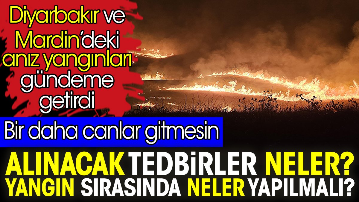 Diyarbakır ve Mardin’deki anız yangınları gündeme getirdi. Alınacak tedbirler neler? Yangın sırasında neler yapılmalı?