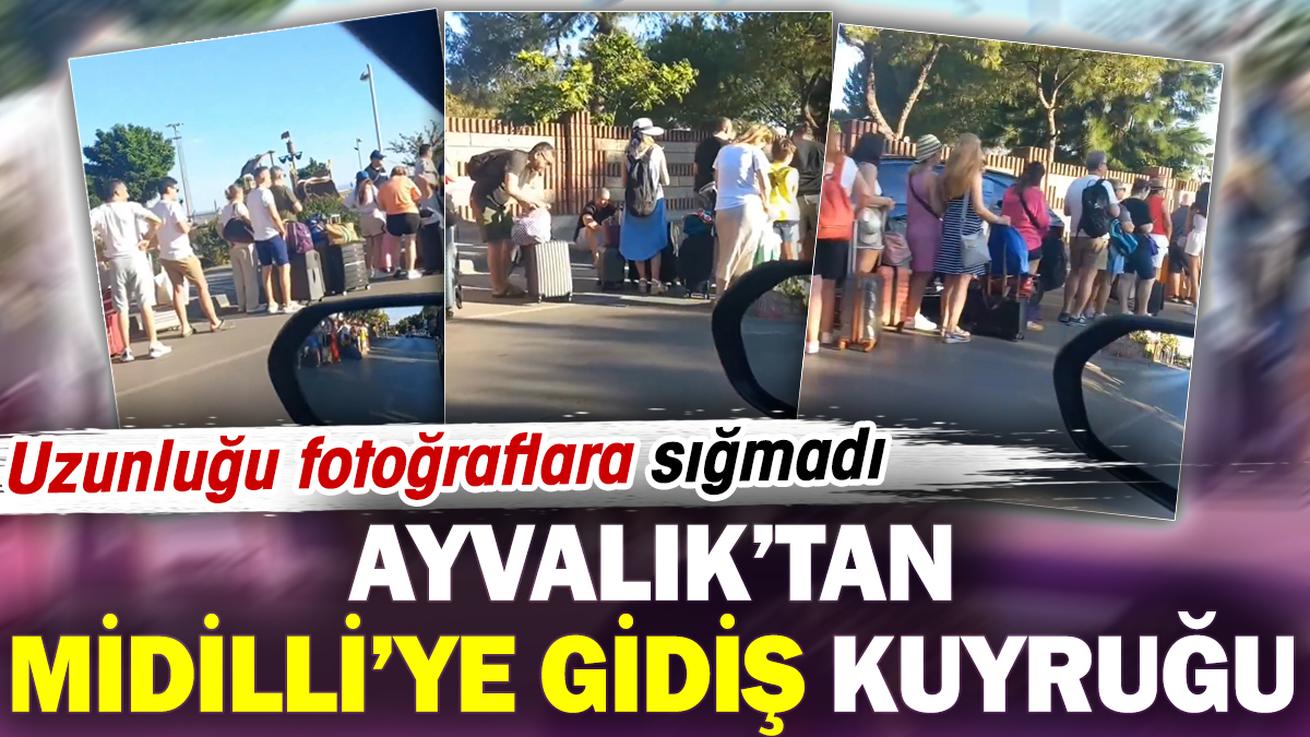 Ayvalık'tan Midilli'ye gidiş kuyruğu. Uzunluğu fotoğraflara sığmadı