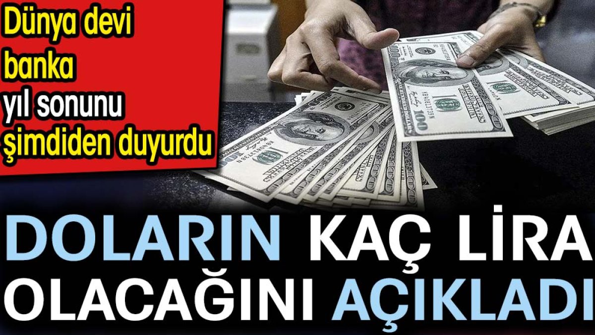 Doların kaç lira olacağını açıkladı. Dünya devi banka yıl sonunu şimdiden duyurdu