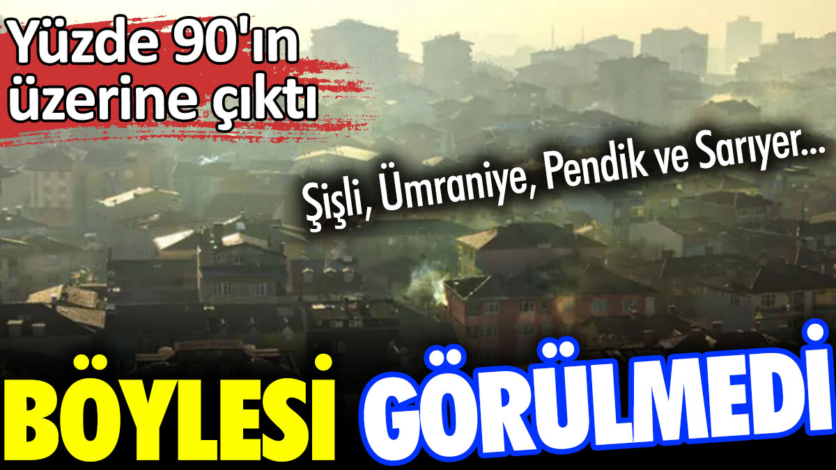 Böylesi görülmedi! Yüzde 90'ın üzerine çıktı. Şişli, Ümraniye, Pendik ve Sarıyer...