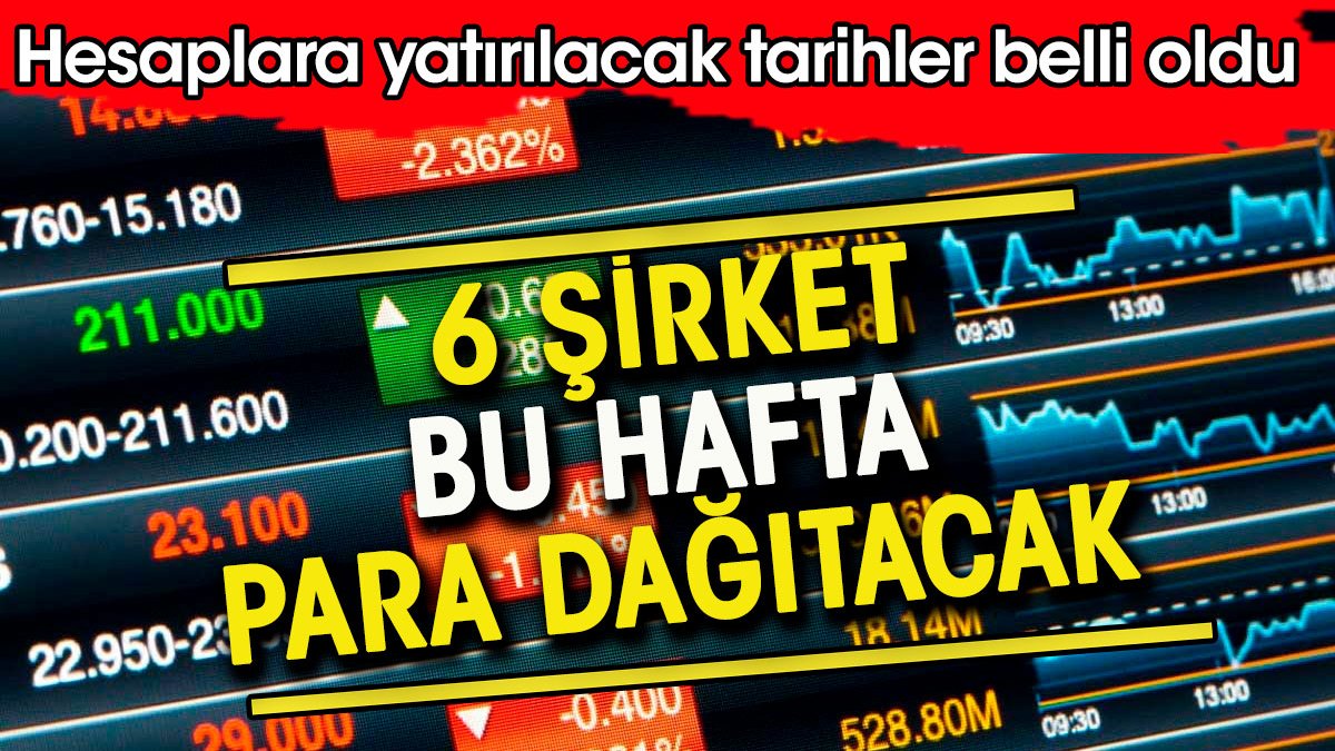 Bu 6 şirket para dağıtacak. Tarihler belli oldu