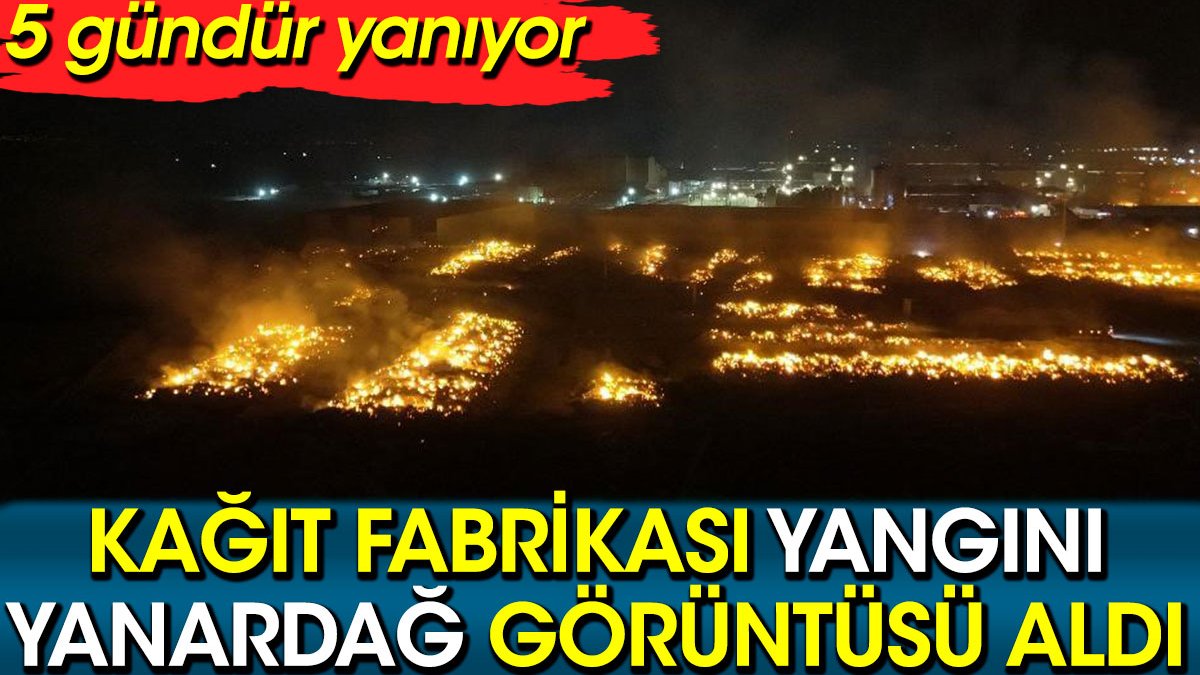 Kağıt fabrikası yangını yanardağ görünümü aldı. 5 gündür yanıyor