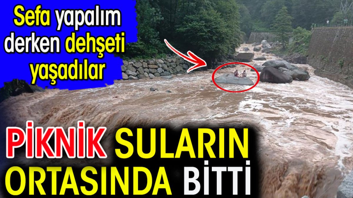 Piknik suların ortasında bitti. Sefa yapalım derken dehşeti yaşadılar