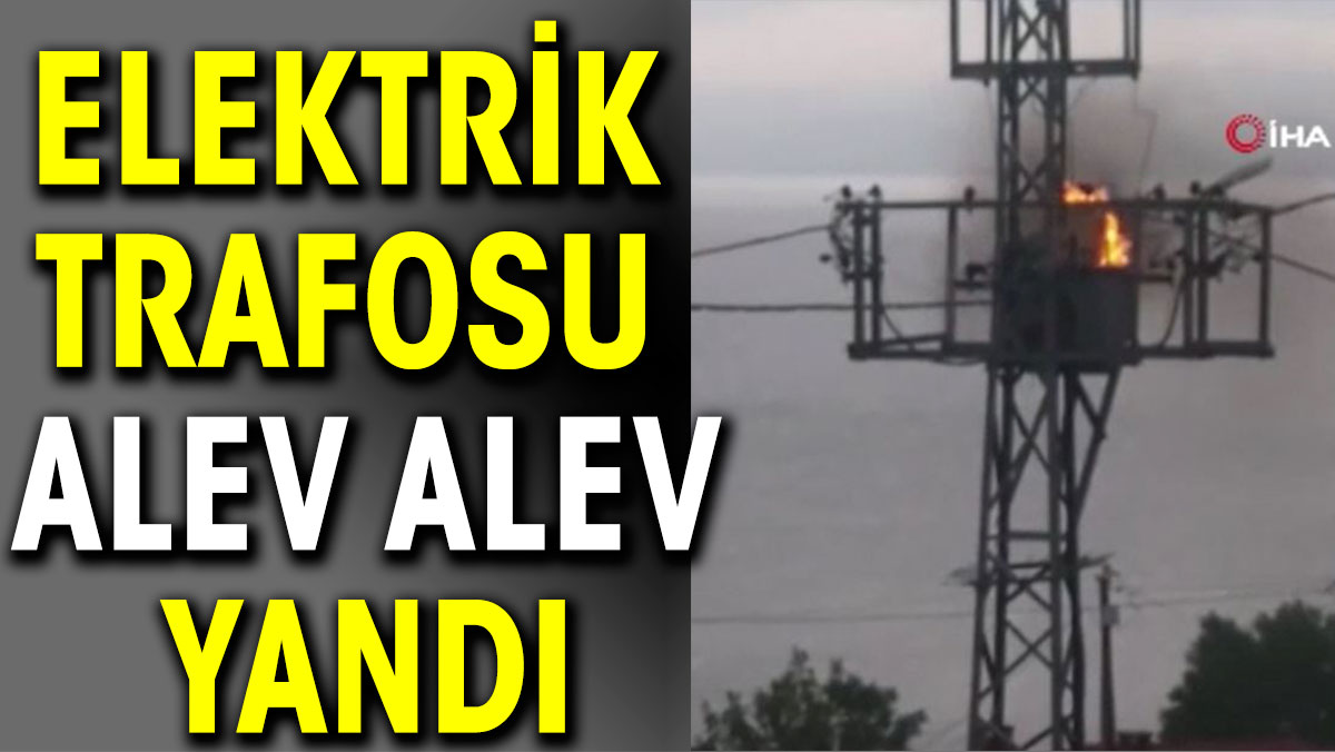 Elektrik trafosu alev alev yandı