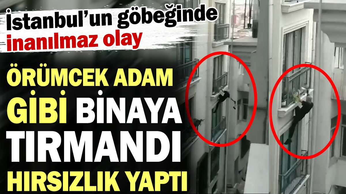 Örümcek adam gibi binaya tırmandı hırsızlık yaptı! İstanbul'un göbeğinde inanılmaz olay