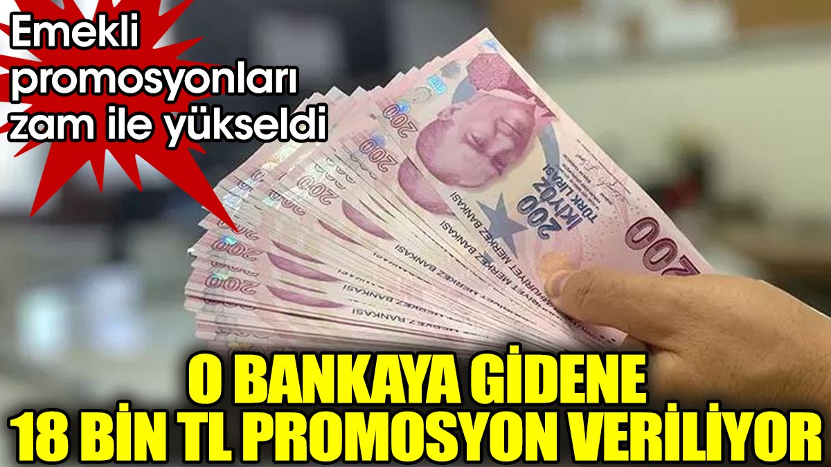 O bankaya gidene 18 bin TL emekli promosyonu veriliyor