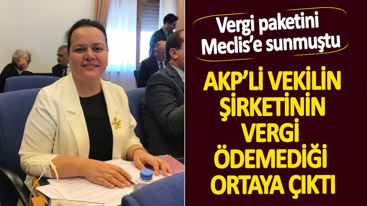 Vergi paketini Meclis’e sunmuştu. AKP’li vekilin şirketinin vergi ödemediği ortaya çıktı