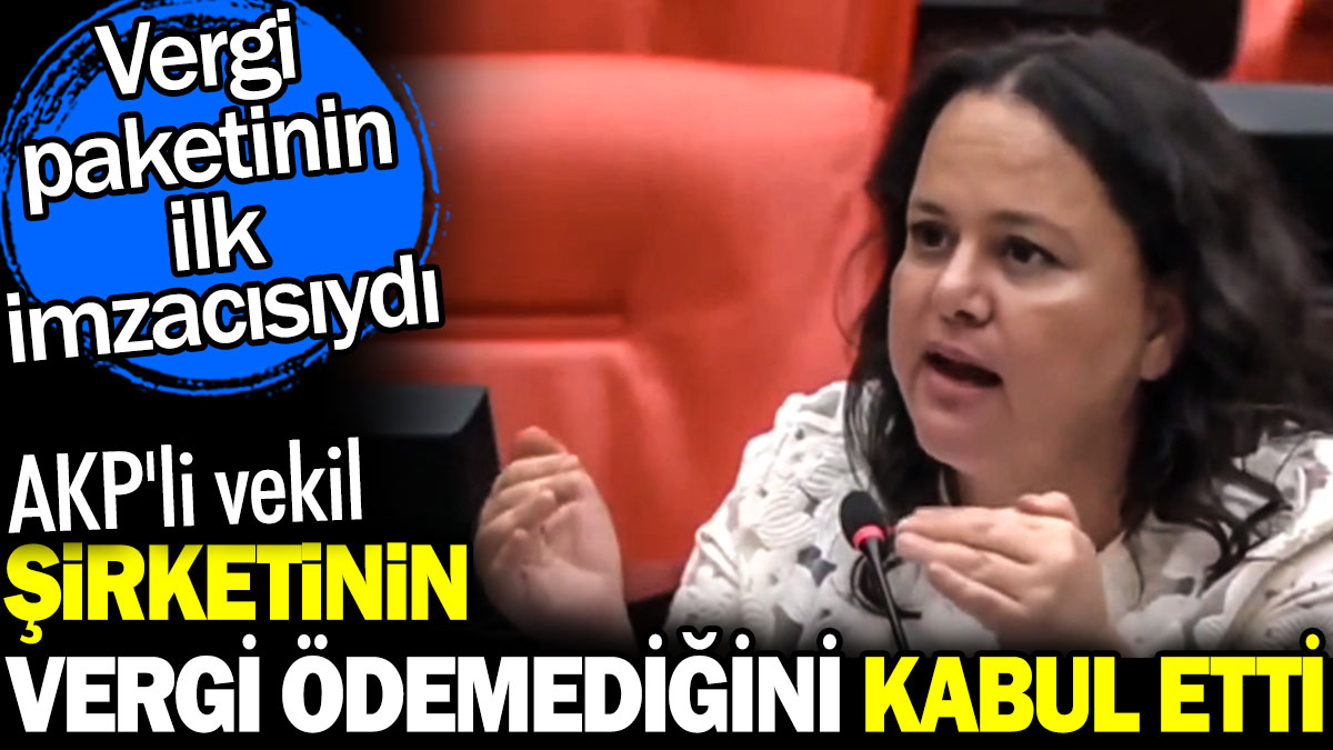 AKP'li vekil şirketinin vergi ödemediğini kabul etti. Vergi paketinin ilk imzacısıydı