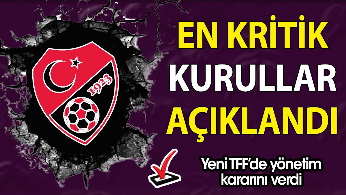 TFF en kritik kurulda görev yapacak isimleri açıklandı