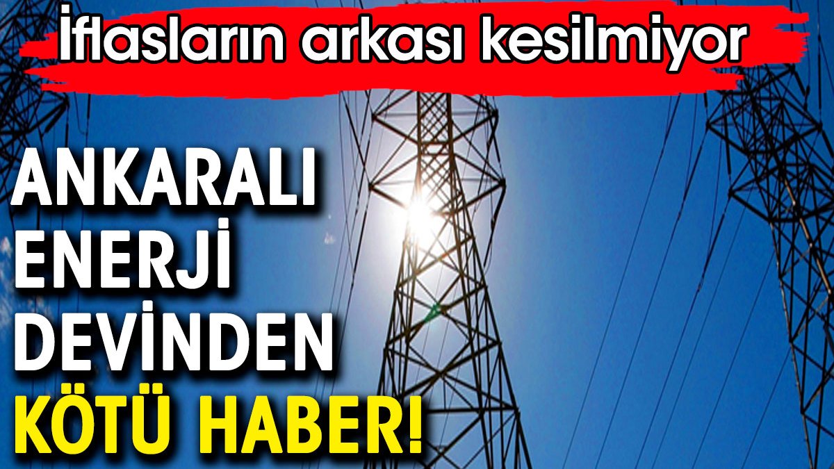 Ankaralı enerji devinden kötü haber.  İflasların arkası kesilmiyor