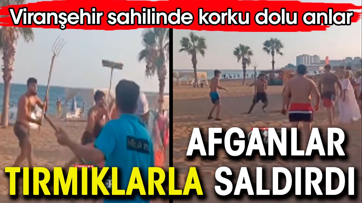 Afganlar tırmıklarla saldırdı. Viranşehir sahilinde korku dolu anlar