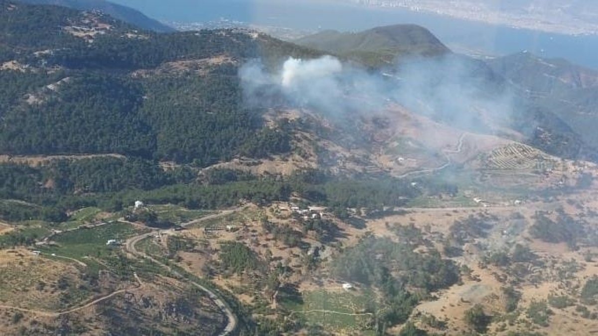 İzmir'de orman yangını! 2 uçak ve 4 helikopter havadan müdahele ediyor