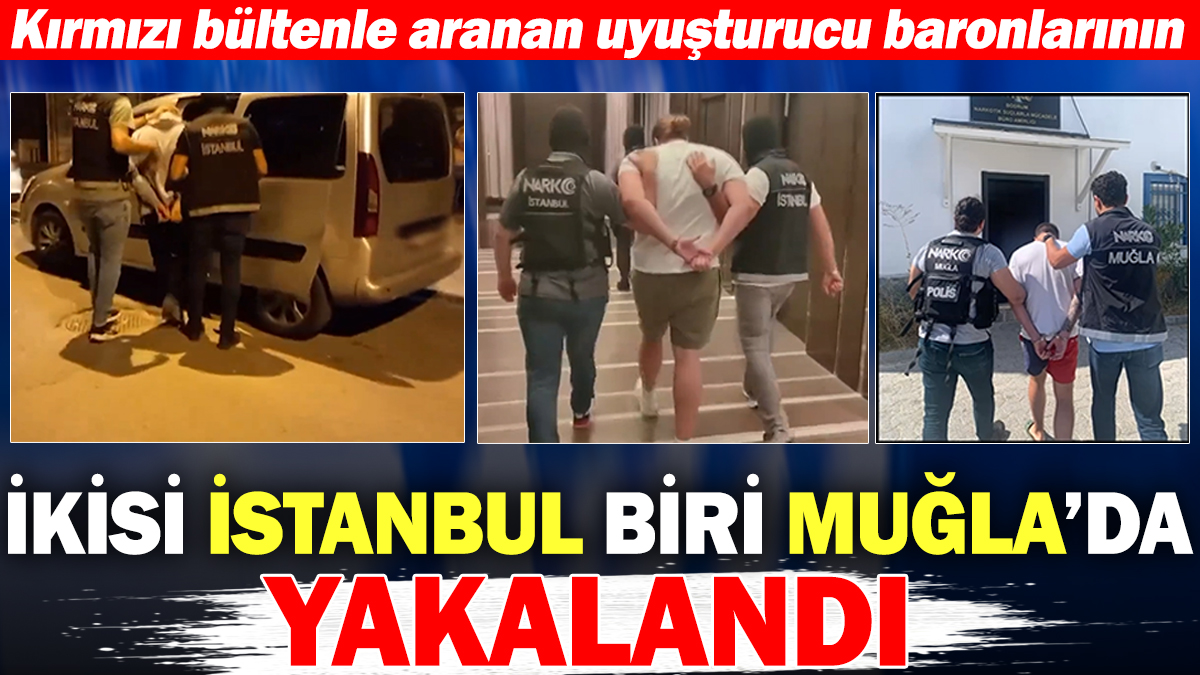 Kırmızı bültenle aranan uyuşturucu baronlarının ikisi İstanbul biri Muğla'da yakalandı