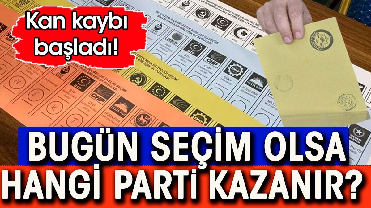 Bugün seçim olsa hangi parti kazanır. Kan kaybı başladı