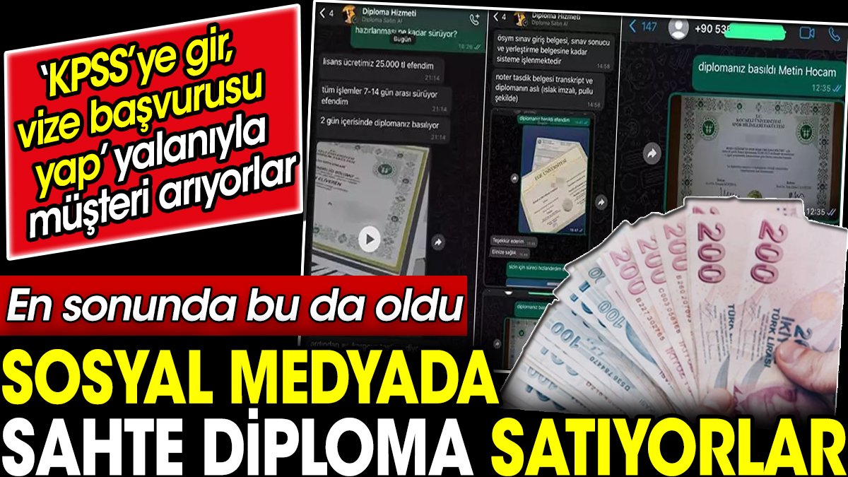 Sosyal medyada sahte diploma satıyorlar! ‘KPSS’ye gir, vize başvurusu yap’ reklamıyla müşteri arıyorlar