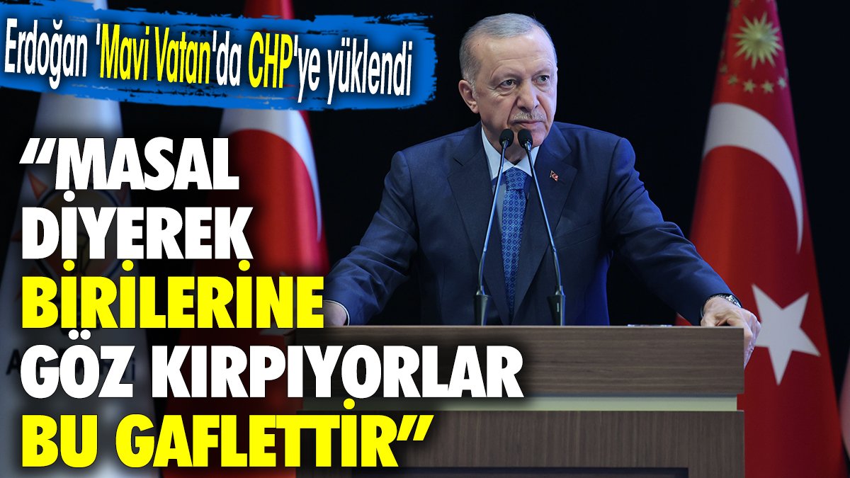 Erdoğan 'Mavi Vatan'da CHP'ye yüklendi: Masal diyerek birilerine göz kırpıyorlar, bu gaflettir